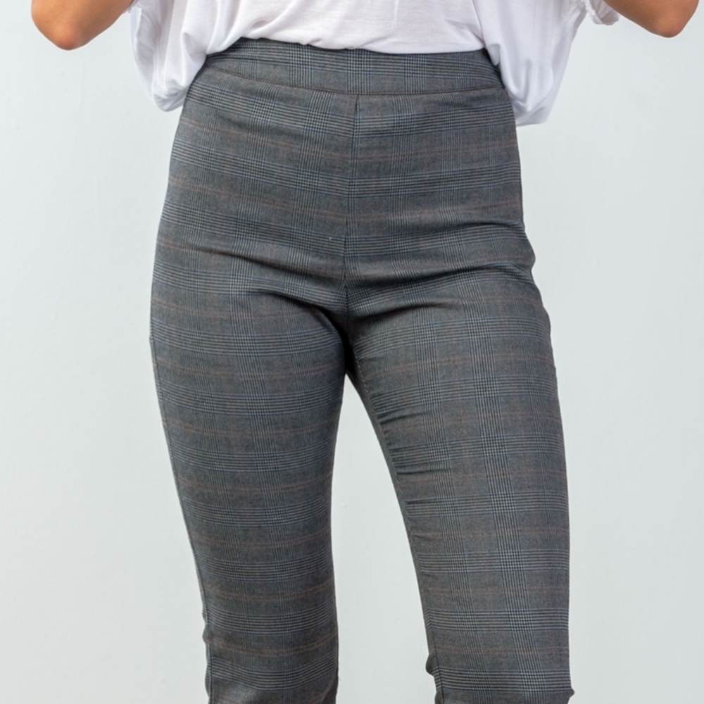 Plaid Ruffle Hem Pants - Picture 4 of 6